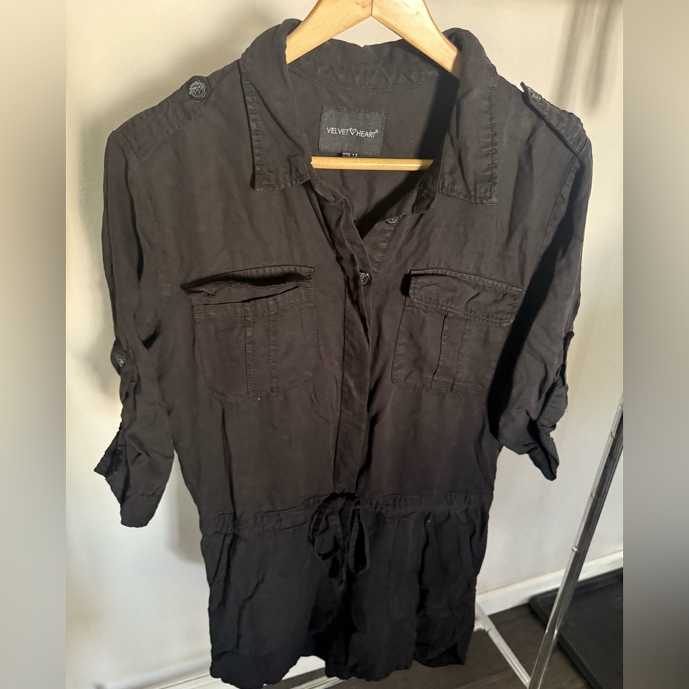 Velvet Heart Dark Charcoal Shirt Dress